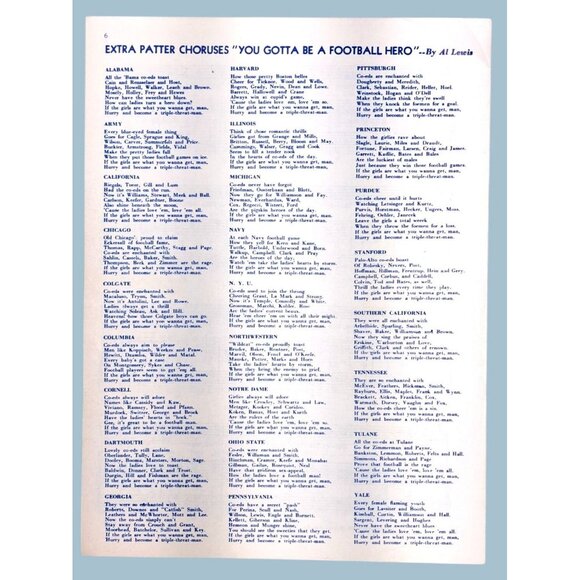 Vintage You Gotta Be A Football Hero Sheet Music Al Sherman Lewis 1961 Bernie - Picture 6 of 7